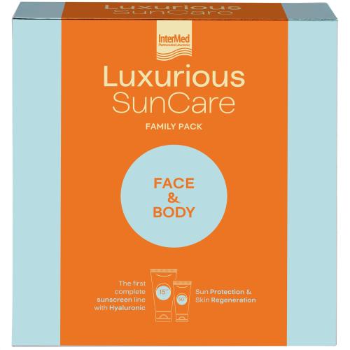 Luxurious Sun Care Family Pack Sun Protection Body Cream Spf15, 200ml & High Protection Face Cream Spf50, 75ml